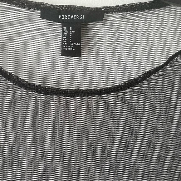 Forever 21 black mesh top size small - Picture 2 of 3